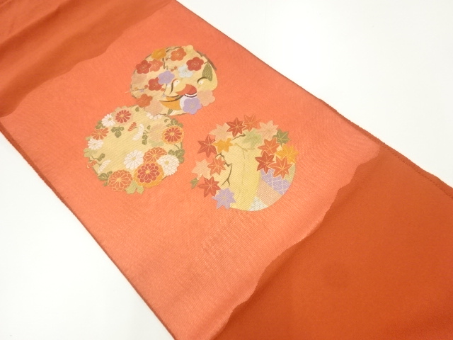 鴛鴦に花模様名古屋帯